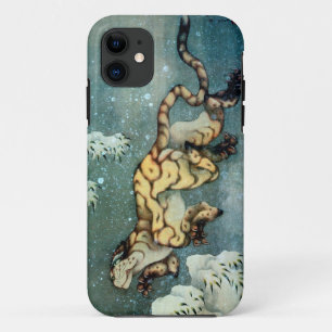Capa Para iPhone Da Case-Mate 雪中虎図, tigre na neve, Hokusai do 北斎, ar