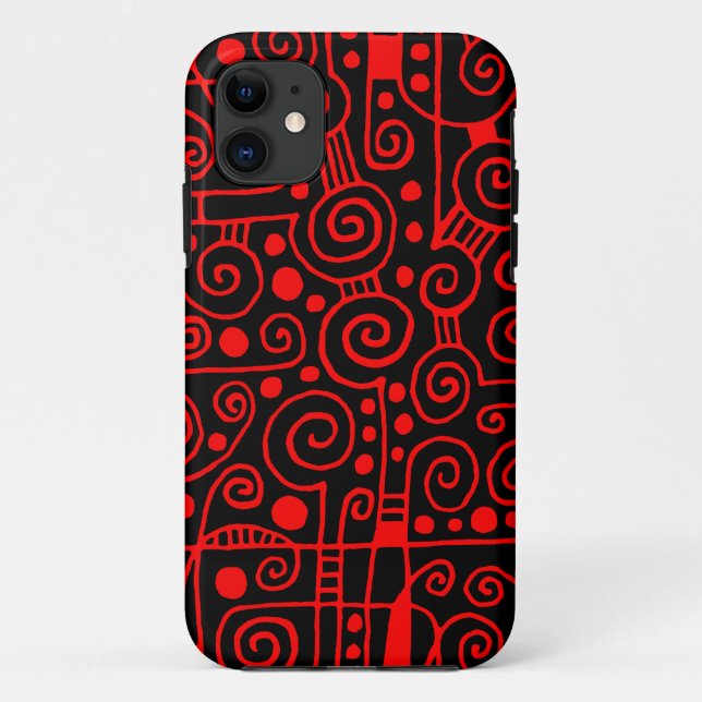Capa Para iPhone Da Case-Mate 040512 - Red on Black (Vermelho sobre preto) (Verso)
