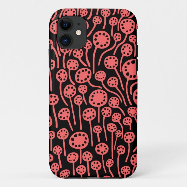 Capa Para iPhone Da Case-Mate 090512 Rosa tropical em preto (Verso)