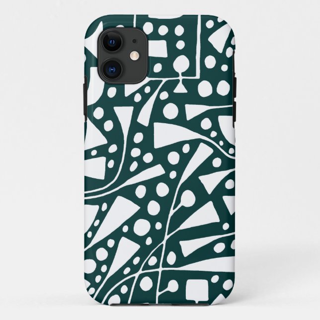 Capa Para iPhone Da Case-Mate 120112 Branco sobre Verde Escuro (Verso)