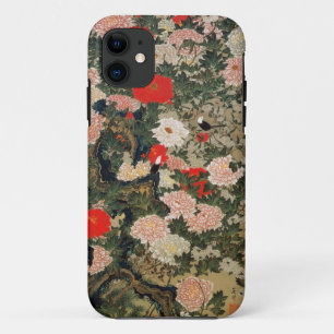 Capa Para iPhone Da Case-Mate 22. 牡丹小禽図, peônias do 若冲 & pássaro
