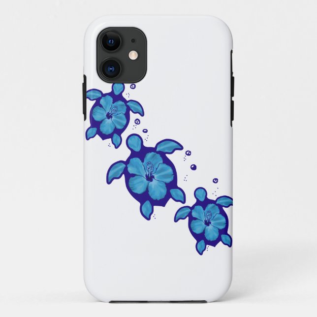 Capa Para iPhone Da Case-Mate 3 tartarugas azuis de Honu (Verso)