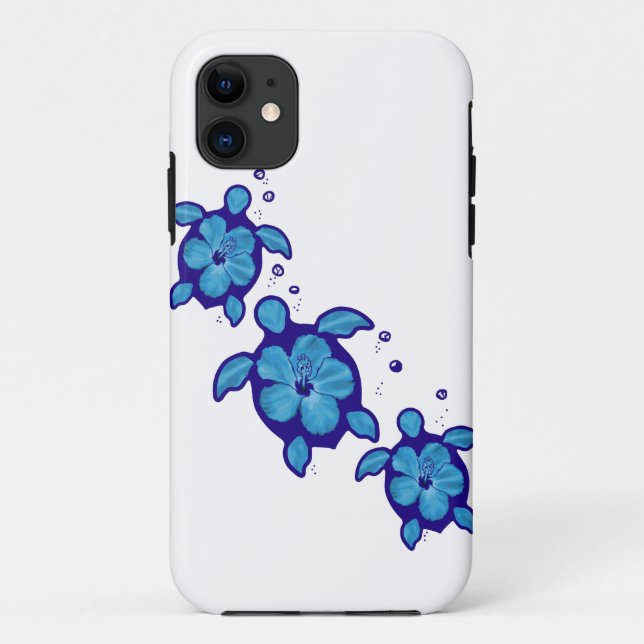 Capa Para iPhone Da Case-Mate 3 tartarugas azuis de Honu (Verso)