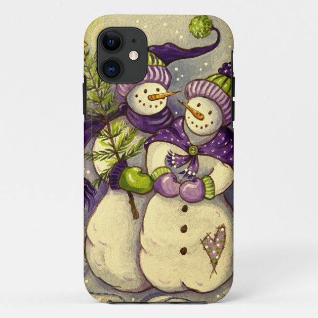 Capa Para iPhone Da Case-Mate 4882 Snowmen Natal (Verso)
