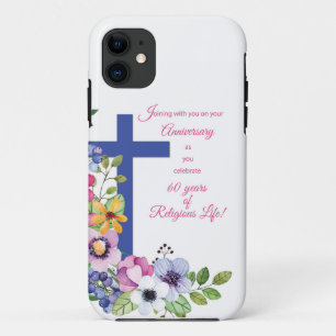 Capa Para iPhone Da Case-Mate 60º Aniversário, freira, Cruz de Vida Religiosa