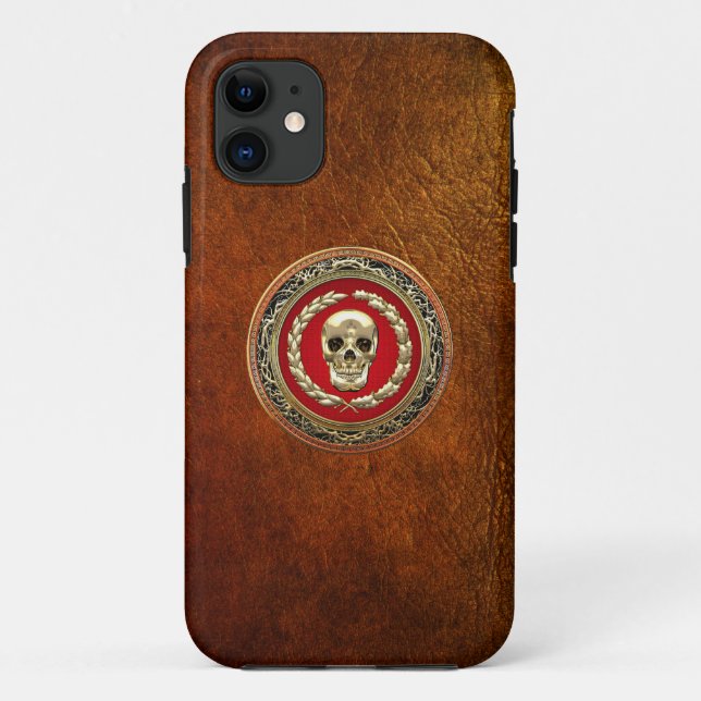 Capa Para iPhone Da Case-Mate [600] Caveira do Ouro (Verso)