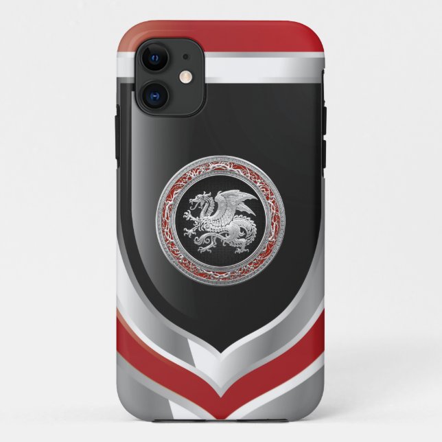Capa Para iPhone Da Case-Mate [600] Dragão islandês, Landvæ ttir [Prata] (Verso)