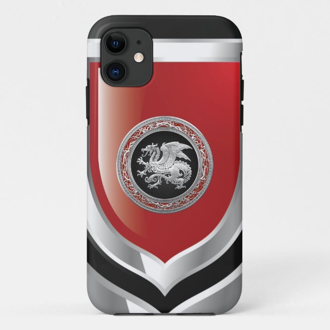 Capa Para iPhone Da Case-Mate [600] Dragão islandês, Landvæ ttir [Prata] (Verso)