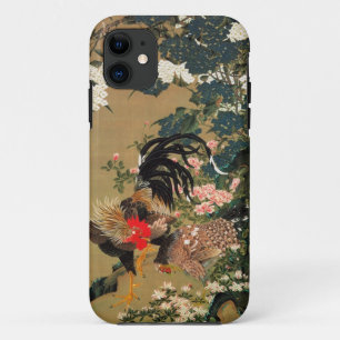 Capa Para iPhone Da Case-Mate 6. 紫陽花双鶏図, Hydrangea do 若冲 e galo,