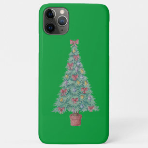 Capa Para iPhone Da Case-Mate A árvore de Natal com vermelho das decorações