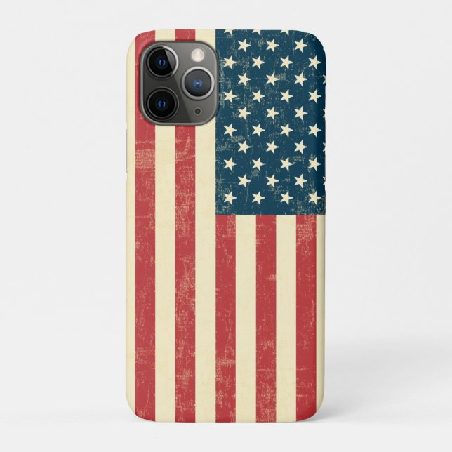 Capa Para iPhone Da Case-Mate A bandeira americana envelhecida desvaneceu-se (Verso)