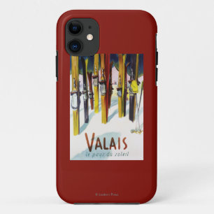 Capa Para iPhone Da Case-Mate A terra da luz do sol - esquis que estão na neve