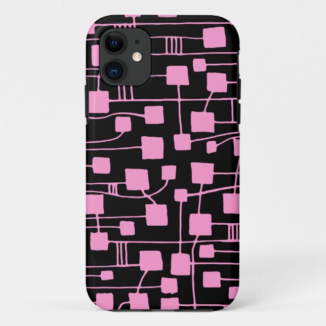 Capa Para iPhone Da Case-Mate Abstrato 111211 - Rosa em preto (Verso)