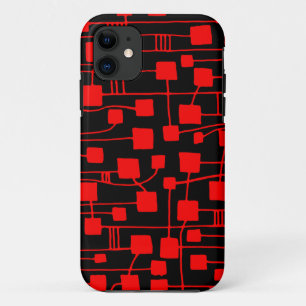 Capa Para iPhone Da Case-Mate Abstrato 111211 - Vermelho no preto
