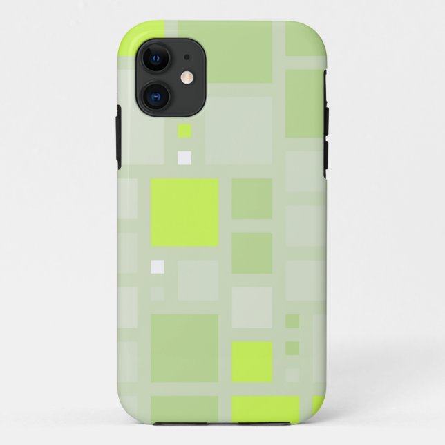 Capa Para iPhone Da Case-Mate Abstrato Art | Cinzas verdes quadrados 2 (Verso)