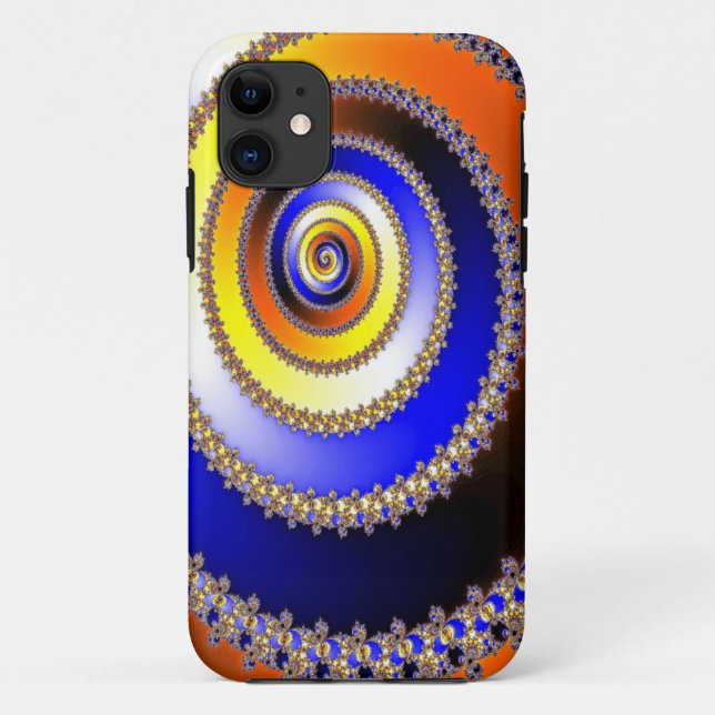 Capa Para iPhone Da Case-Mate Abstrato ARTs - Fractal Espiral azul (Verso)