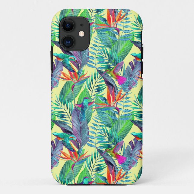 Capa Para iPhone Da Case-Mate Aguarela Humminbirds na selva (Verso)