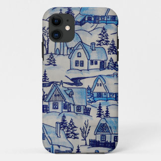 Capa Para iPhone Da Case-Mate Aldeia de Natal Azul Vintage