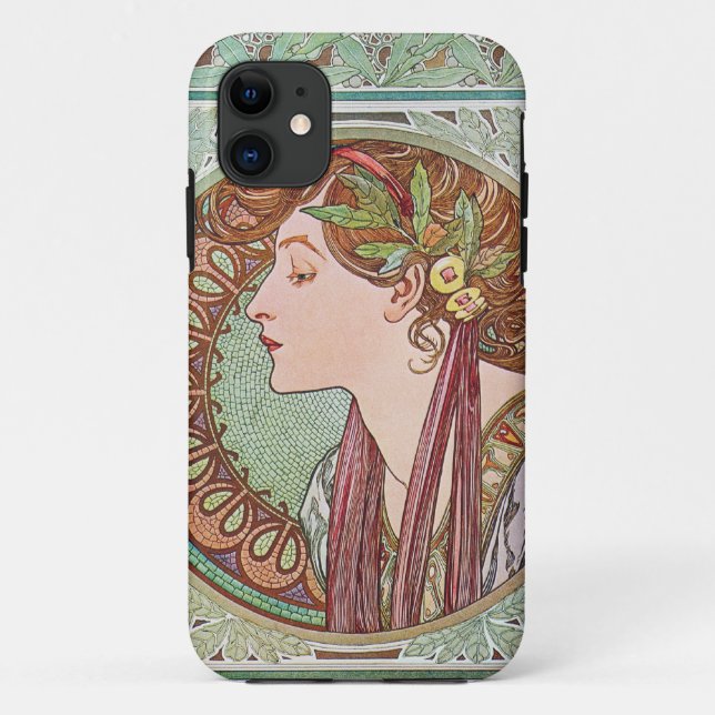 Capa Para iPhone Da Case-Mate Alphonse Mucha Laurel Art Nouveau iPhone 5 Case (Verso)