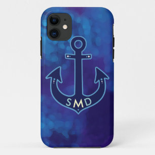 Capa Para iPhone Da Case-Mate âncora azul do marinho personalizada