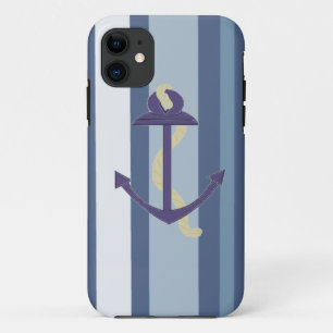 Capa Para iPhone Da Case-Mate Âncora Azul em Fundo Listrado