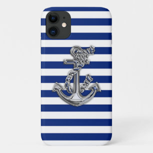 Capa Para iPhone Da Case-Mate Âncora de corda moderna em faixas náuticas