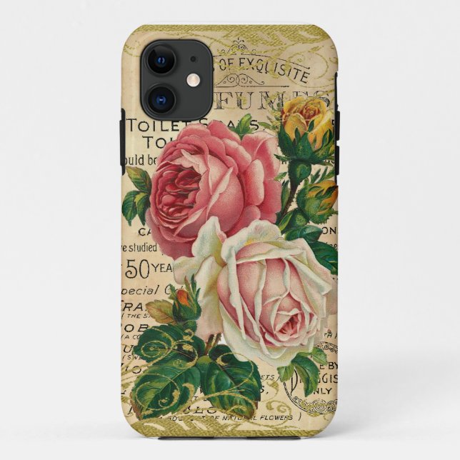 Capa Para iPhone Da Case-Mate Antigos Rosas franceses (Verso)