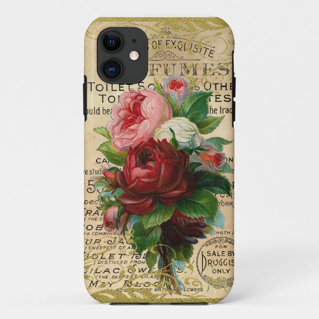 Capa Para iPhone Da Case-Mate Antigos Rosas franceses (Verso)