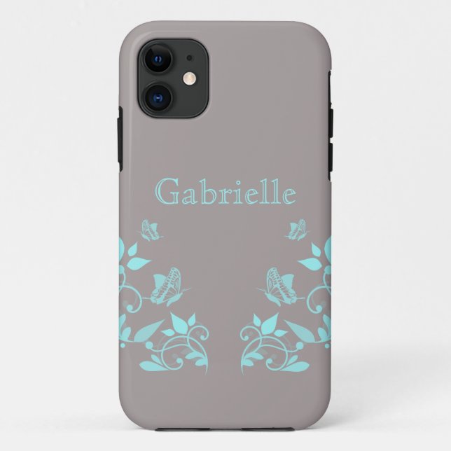 Capa Para iPhone Da Case-Mate Aqua Butterfly Floral BT iPhone 5 Case (Verso)