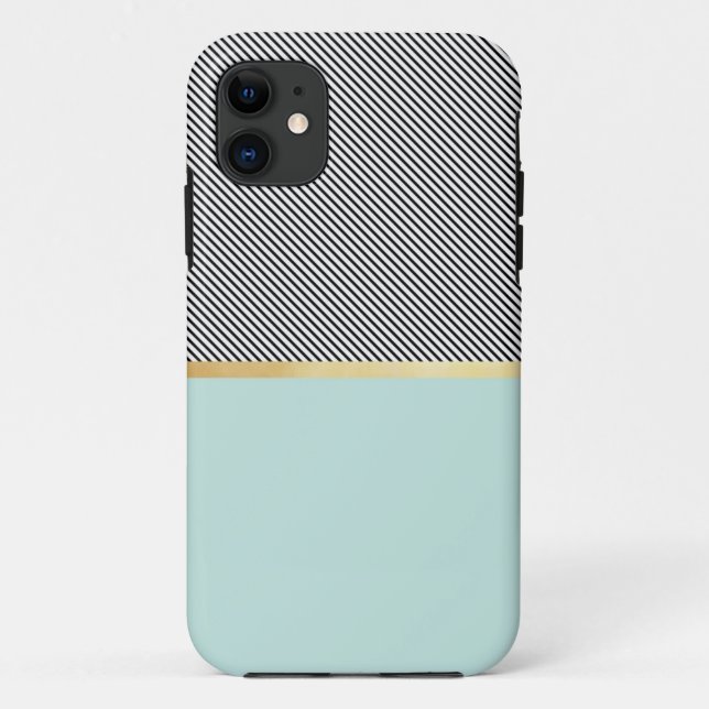 Capa Para iPhone Da Case-Mate Aqua, ouro & listras (Verso)
