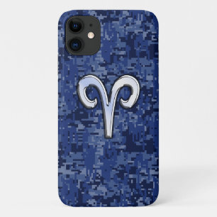 Capa Para iPhone Da Case-Mate Aries - Sinal Zodíaco Camuflagem Digital Azul