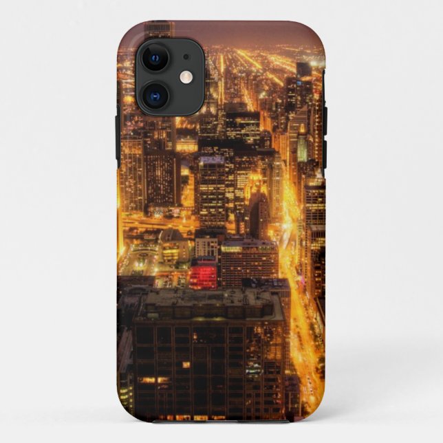 Capa Para iPhone Da Case-Mate Arquitectura da cidade da noite de Chicago (Verso)