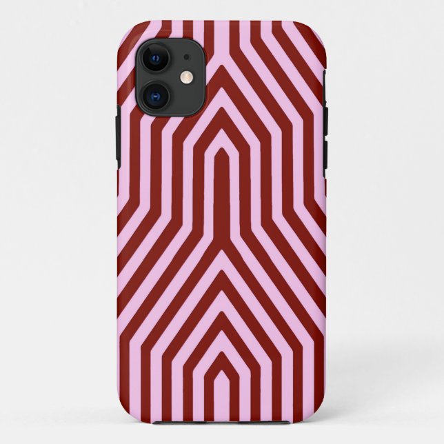 Capa Para iPhone Da Case-Mate Art Deco Geométrico - burgundy e rosa (Verso)