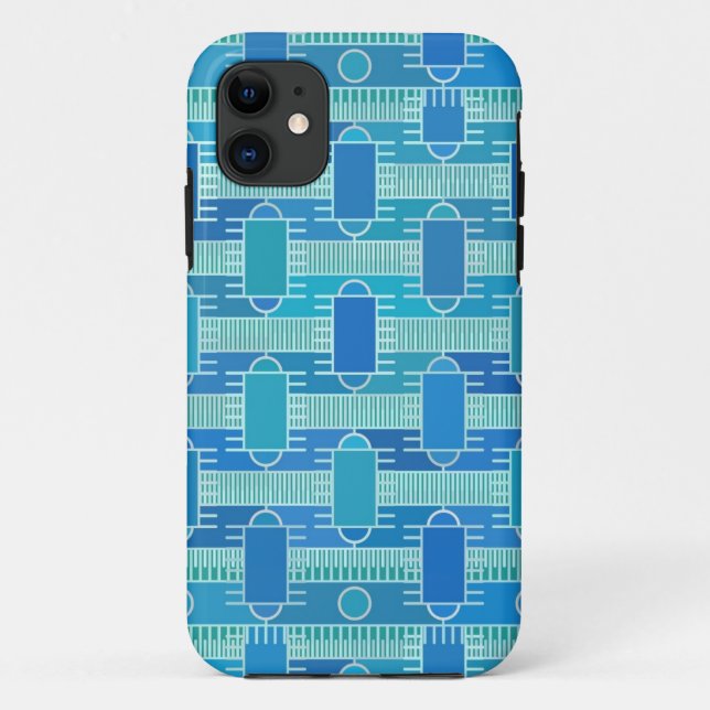 Capa Para iPhone Da Case-Mate Art Deco industrial chic - azul suave (Verso)