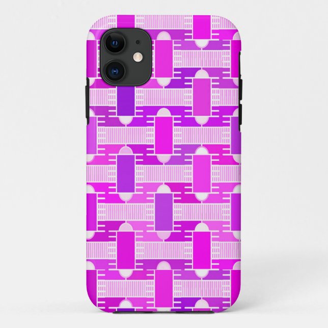 Capa Para iPhone Da Case-Mate Art Deco industrial chic, violeta, orquídea, lavan (Verso)