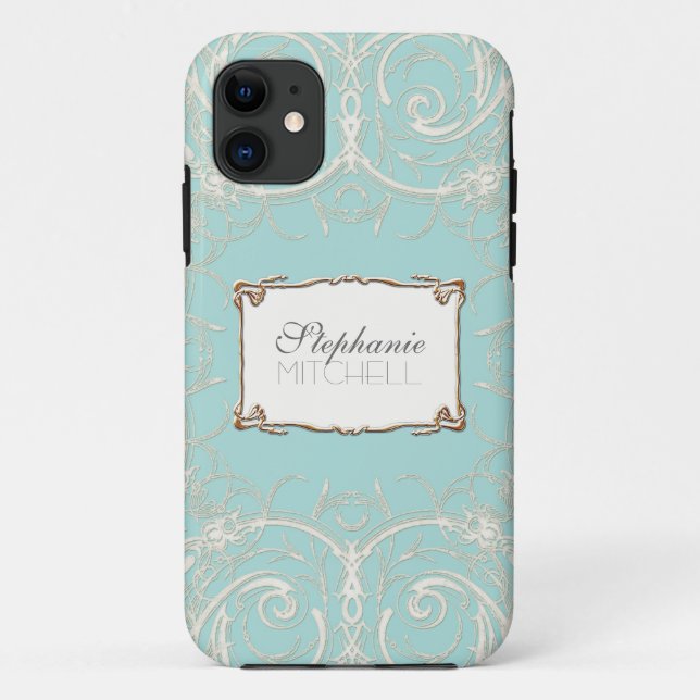 Capa Para iPhone Da Case-Mate Art Deco Nouveau Lace n Dourado Look Personalizado (Verso)