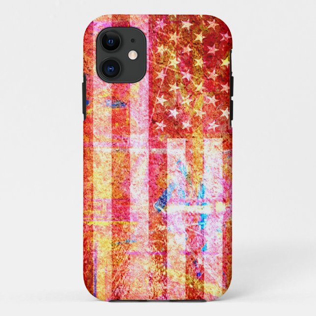 Capa Para iPhone Da Case-Mate Art Grunge American Flag #3 (Verso)