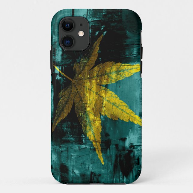 Capa Para iPhone Da Case-Mate Art Yellow Leaf | Pintura Abstrato (Verso)