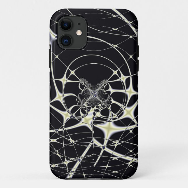 Capa Para iPhone Da Case-Mate Arte Abstrata Teia de Aranha Dourada (Verso)