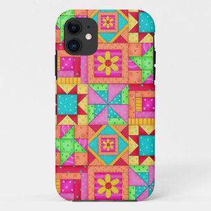 Capa Para iPhone Da Case-Mate Arte colorida amarela vermelha da edredão de