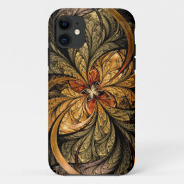 Capa Para iPhone Da Case-Mate Arte de brilho do Fractal das folhas