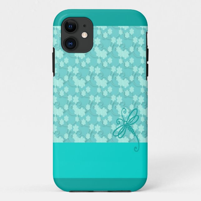 Capa Para iPhone Da Case-Mate Arte de Libélula Azul Claro (Verso)