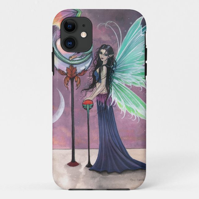 Capa Para iPhone Da Case-Mate Arte Fantasia de Fada e Dragão (Verso)