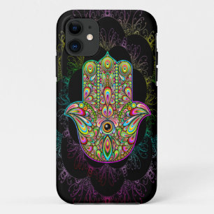 Capa Para iPhone Da Case-Mate Arte psicadélico da mão de Hamsa