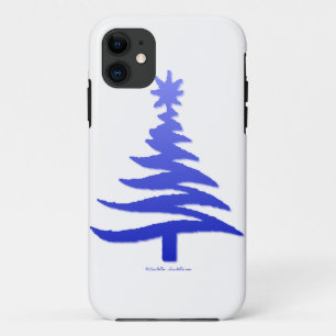 Capa Para iPhone Da Case-Mate Árvore de Natal Estêncil Azul Cobalto