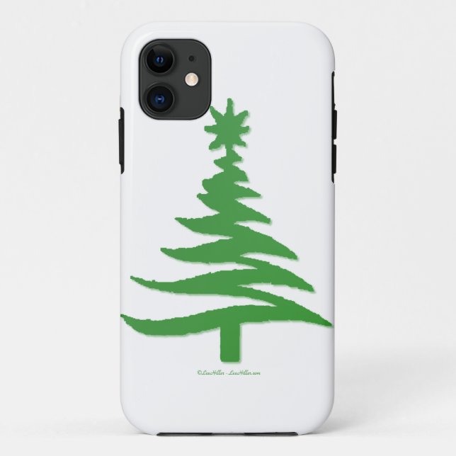 Capa Para iPhone Da Case-Mate Árvore de Natal Estêncil Verde (Verso)
