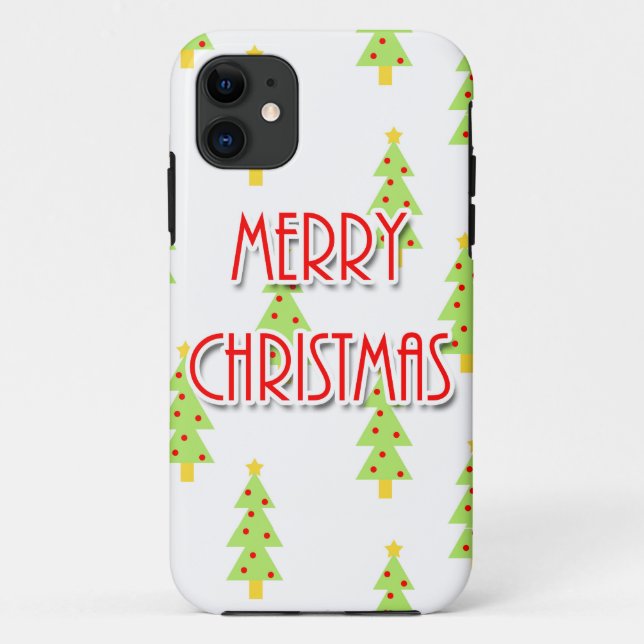 Capa Para iPhone Da Case-Mate árvores modernas de natal alegres de meados do séc (Verso)