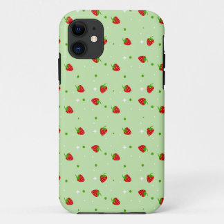 Capa Para iPhone Da Case-Mate As morangos modelam com fundo verde