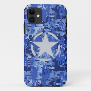 Capa Para iPhone Da Case-Mate Azuis marinhos Digitas Camo do decalque do vintage