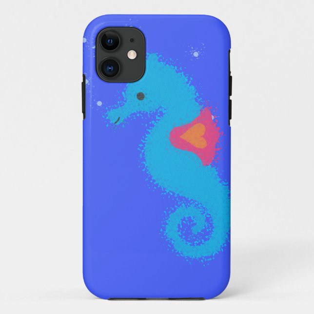 Capa Para iPhone Da Case-Mate Azul-Cartoon Seacavalo (Verso)